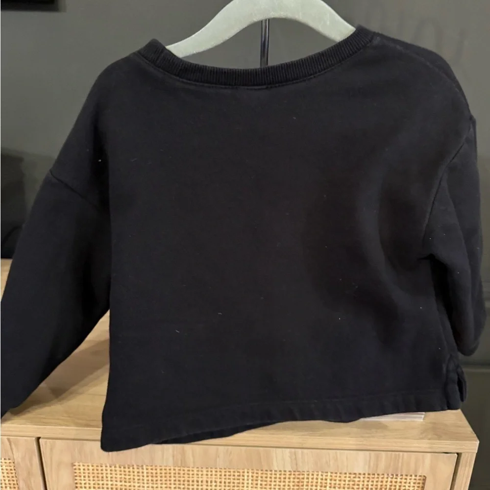Baby Gap Black Sweatshirt w/ Embroidered Star & Moon Design • 2T